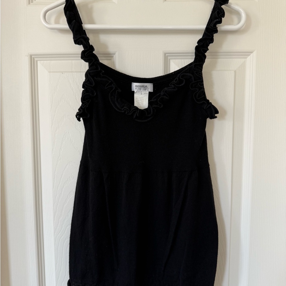 SONIA by Sonia Rykiel Black Ruffled Women's Top